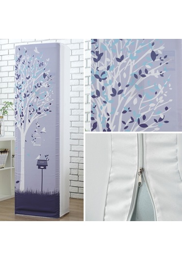 Sones Basit Dikey Dolap Tipi Her Şey Dahil Klima Kumaş Toz Kapağı, Boyut: 180x55x35cm, Stil: Yeşil Bitki