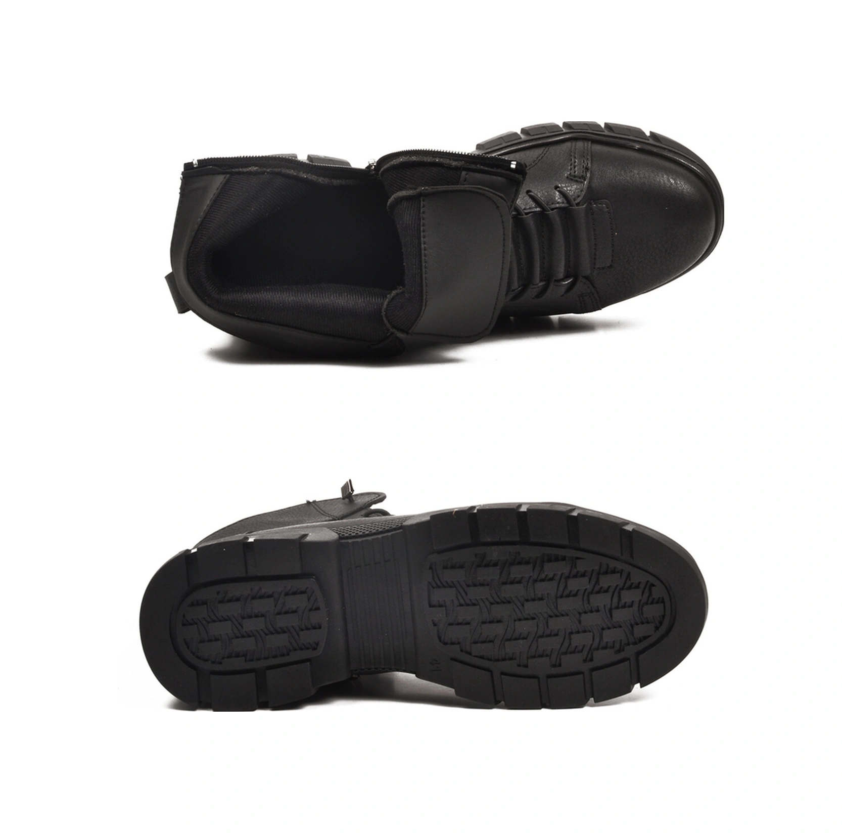 Siyah İçi Polarlı Kaymaz Fermuarlı Erkek Bot 660 M Siyah