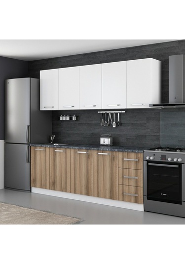 Minar 220 Cm Mutfak Dolabı Beyaz Dore 220-d3