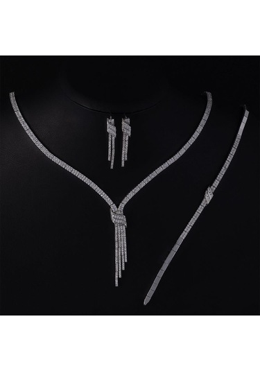 Gümüş Pazarım Su Yolu Kemerli 925 Ayar Gümüş Düğün Set Gümüş