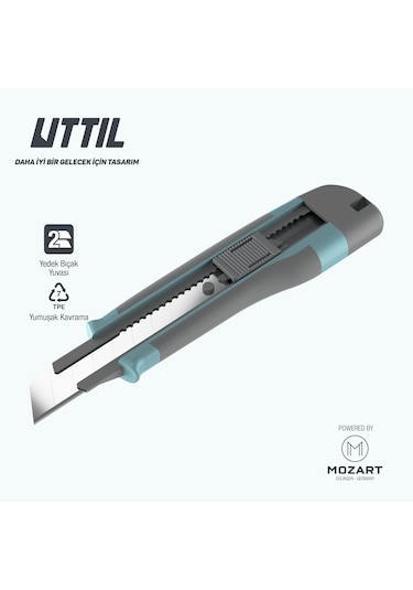 UTTIL Nmuk09 1+1 Yedekli Geliştirilmiş Ergonomi 18mm Maket Bıçağı