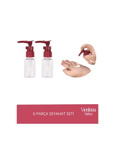 Premium Ürün Özel Çantalı Taşınabilir Tatil Seyahat Plaj Deniz Makyaj Krem Sprey Banyo Seti 6 Parça