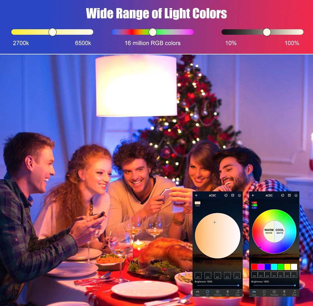 Folinda Zengge Uydu Kumandalı Bluetooth Akıllı Ampul: Rgb+cct 2700k-6500k 16m Renk, Müzik Senkronizasyonu, Zamanlayıcı Ve Parlaklık Ayarlama Beyaz