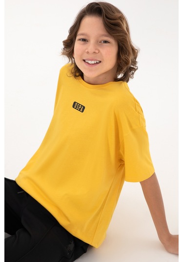 U.s. Polo Assn. Erkek Çocuk Safran Tişört 50298982-vr043 Safran Hardal