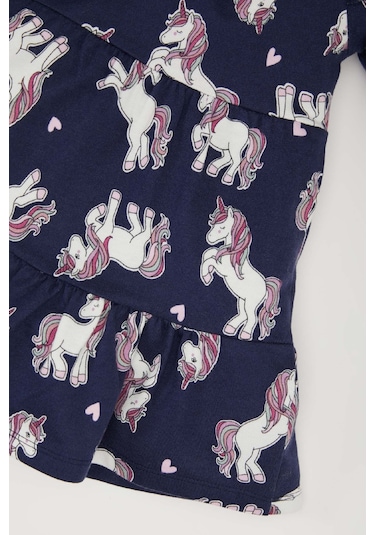DeFacto Kız Bebek Unicorn Baskılı Uzun Kollu Sweat Elbise D5632A524WNNV241 Lacivert DeFacto Kız Bebek Unicorn Baskılı Uzun Kollu Sweat Elbise D5632A524WNNV241 Lacivert