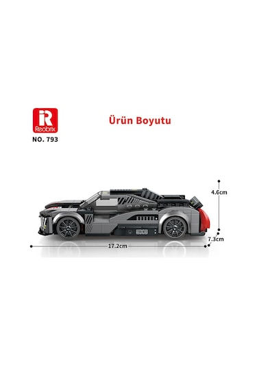 Reobrix Technic 793 Peugeot 9x8 Spor Araba Yaratıcı Yapı Blok Seti Building Blocks - 280 Parça