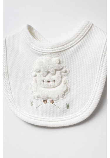 Bebitof %100 Pamuk Kuzu Desenli 5 Parça Yenidoğan Hastane Çıkışı Zıbın Seti Bbtf.ekr.20128 Ekru