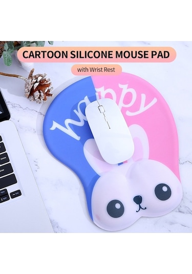 Besthome1 Kedi Desenli Silikon Fare Pedini, Cildeli Tutucu, Kolay Kaydırma Ve Doğru Konum