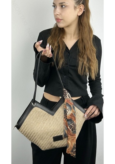 Fular Detaylı Omuz Ve El Çantası 59 Çok Renkli