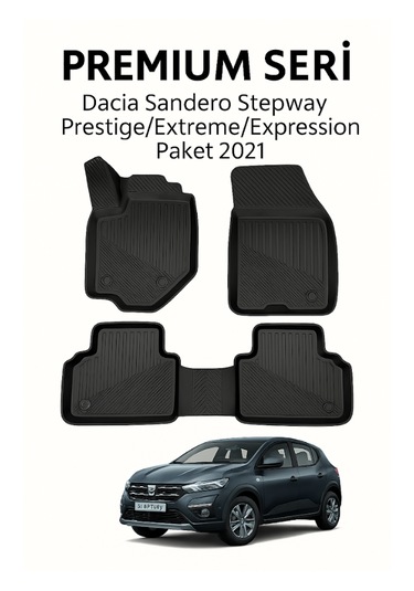 Dacia Sandero Stepway 2021+ Araca Özel Bardaklıklı 3d Havuzlu Paspas
