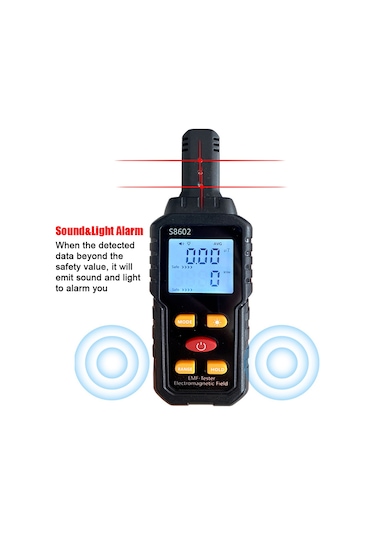 Xindoker Taşınabilir 3'lü Elektromanyetik Radyasyon Ölçer - Sesli Ve Işıklı Alarmlı, Lcd Ekranlı Ev/ofis Kullanımı İçin