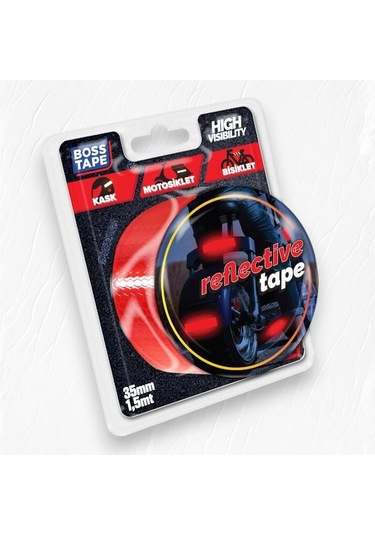 Boss Tape Reflektif Petekli Kedi Gözü Bant 35mm-1,5mt Kırmızı