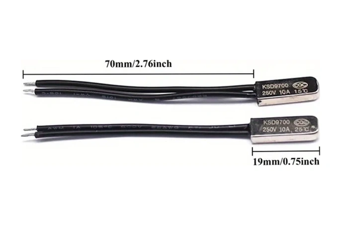Meridiangoods 5 Adet Ksd9700 50c Nc Termostat Metal Sıcaklık Anahtarı 5a250v