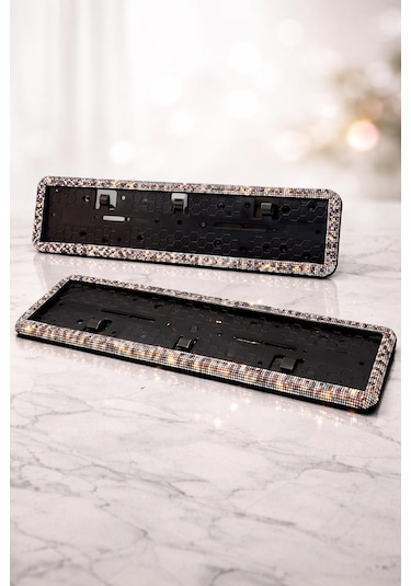 Diamond Leopar Serisi Taşlı Plakalık 2 Li Set