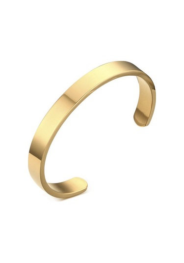 Ehediye Chavin Gold Kelepçe Dizayn Çelik Erkek Bileklik Ds82Sr Altın