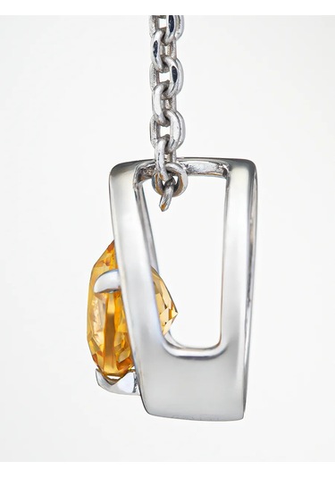 Uvelirnye Tradicii Doğal Sitrinli 925 Ayar Gümüş Kolye 219802145