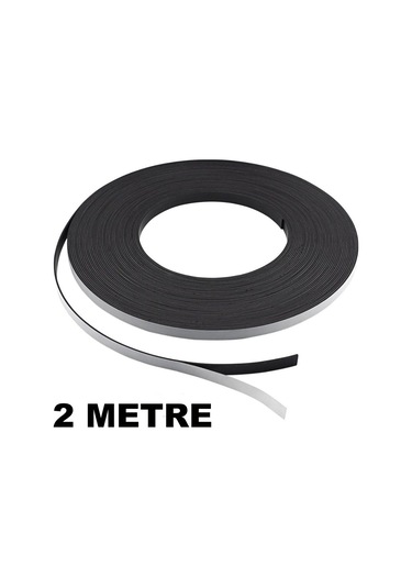 2 Metre Şerit Magnet Mıknatıs, 12Mm Arkası Yapışkanlı Çıkartmalı
