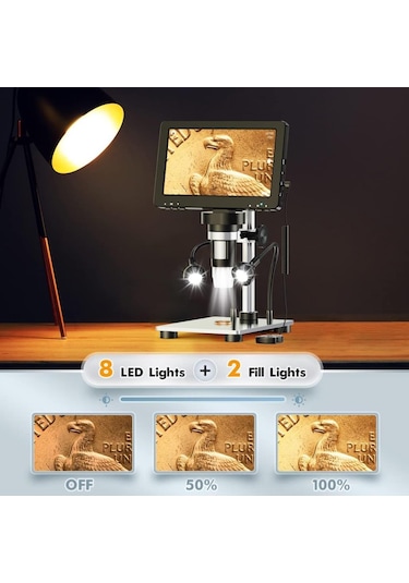 Dm9 7 ''hdmı Dijital Mikroskop 1200x Ips Ekranlı Lehimleme Mikroskobu