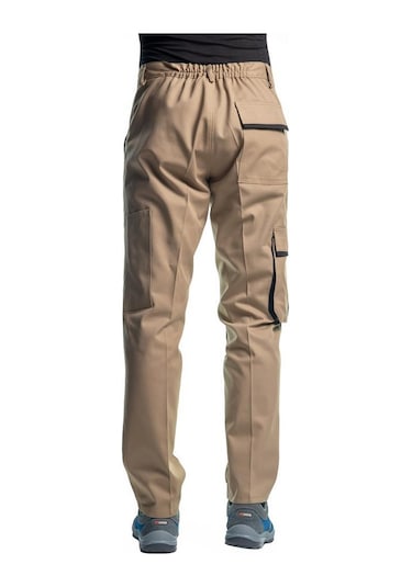 Şensel, İş Pantolonu, Bej-Siyah, Komando Cepli -54E457-
