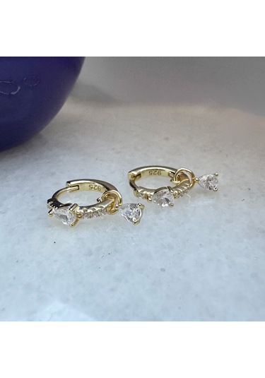 Masaliko Sallantılı Gümüş Küpe Ms3189, 925 Ayar Gümüş Altın