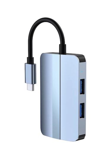Maiyame Usb-c Çok Fonksiyonlu Hub 5-in-1 - Rj45 Ethernet + Usb3.0 + Usb2.0 + Sd/tf Kart Okuyucu, Uzay Gri, 2112 Modeli