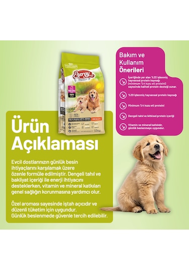Kuzu Etli Yavru Köpek Maması 15 Kg - 2 Adet