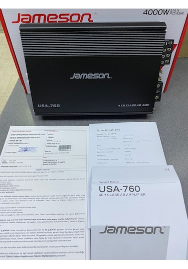 Jameson Usa-760 4 Kanallı Oto Anfi 4x60rms 4000wat