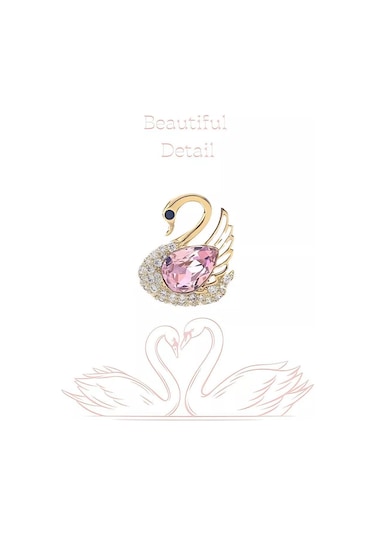 Bijoubijou Kadınlar İçin Broşlar 2 Adet Kuğu 250557527 Altın Rengi