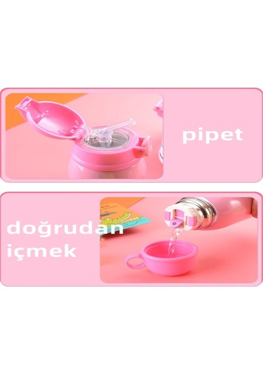 Skycity Çocuklar İçin Akıllı Paslanmaz Çelik Suluk, Kargo Koluyla Dışarıda Kullanım, 500ml Sarı, Öğrencilere Ve Hediyelere Uygun Sarı