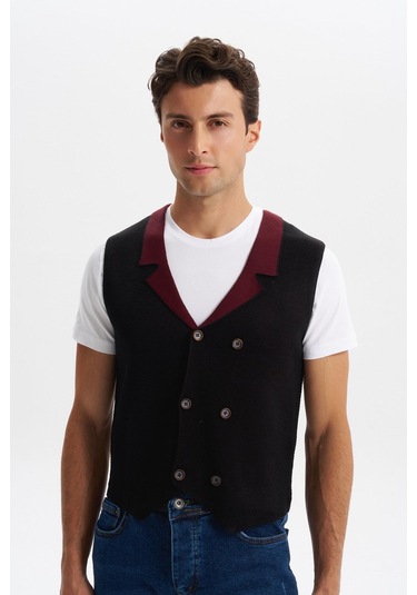 Arma Erkek Slim Fit Örme Likralı Pike Yelek Kısa Kollu, %90 Akrilik %10 Wool K0yyo0857 Siyah - Antrasit Arma Erkek Slim Fit Örme Likralı Pike Yelek Kısa Kollu, %90 Akrilik %10 Wool K0yyo0857 Siyah - Antrasit