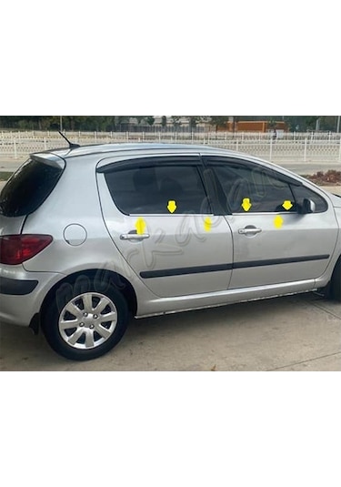 Markadan Peugeot 307 Krom Cam Çıtası 2001-2008 4 Parça   Paslanmaz