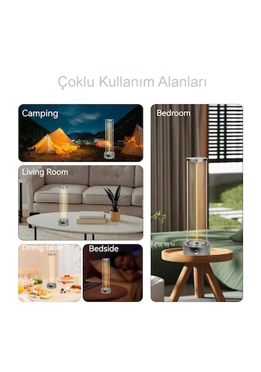 Techtic Manyetik Masa Lambası Abajur Şarjlı Modern Okuma Işığı