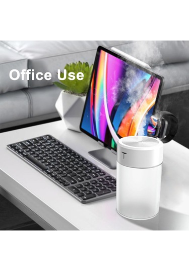 Skycity Usb Nefes Nemlendirici 360ml Büyük Kapasite, Sürekli/aralıklı Sprey Modu, Renkli Gece Lambası, 8 Saat Kullanim, Ev/ofis/araç İçin Beyaz