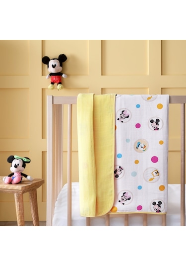 Disney Mickey Baby Pamuk Müslin Battaniye Çok Renkli