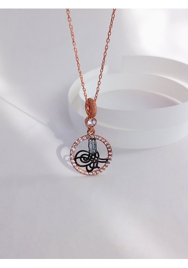 Keskin Gümüş Rose Osmanlı Tuğra Tasarım Kadın Gümüş Kolye