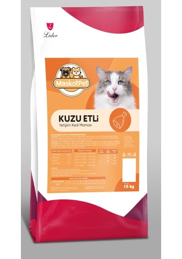 Maskot Kuzu Etli Yetişkin Kedi Maması 15 KG