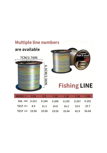 Fochsia 6.0 547dy 500 Metre Ağır Hizmet Pe Balıkçılık Misinası 12 İplik Süper Güçlü Dayanıklı