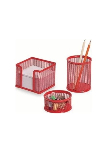 Need Masaüstü Perfore 3'lü Kırmızı Seti Nd-1027 Kırmızı