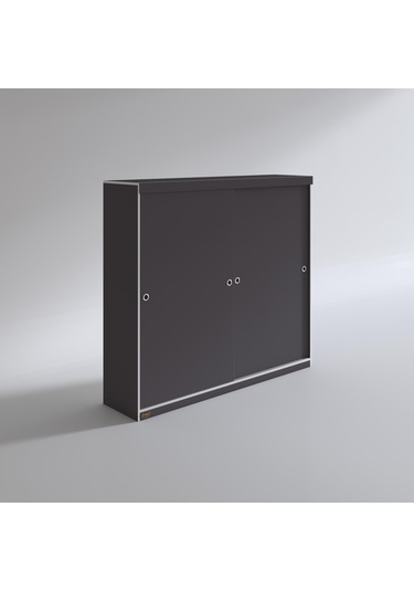 Kenzlife Gardırop Sürgülü Kapaklı Kapılı 200 Papatya Gri Gardolap Dolap