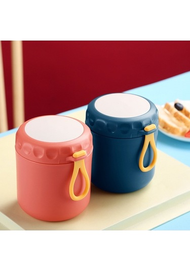 Fastbuy Pembe Paslanmaz Çelik Mini Çorba Yemek Termosu - Seyahat Ofis Pratik Şık Pembe Pembe