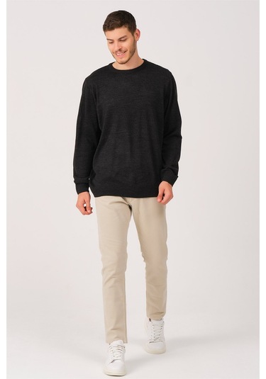 V0091 Dewberry Erkek Battal Oversıze Kazak-antrasit Antrasit