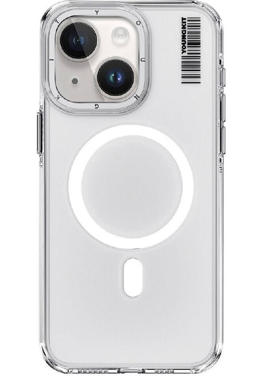 iPhone Uyumlu 15 Plus  Kılıf Magsafe Şarj Özellikli Şeffaf Youngkit Crystal Shield Serisi Kapak Siyah