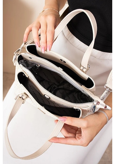 Just Polo Kadın Günlük Kullanıma Uygun Ayarlanabilir Askılı Şık El Ve Omuz Çantası Shoulder Bag Krem