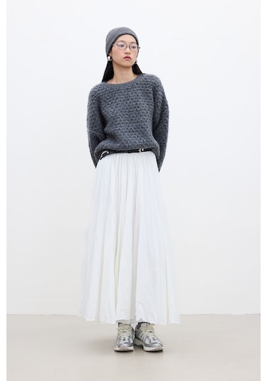 Pılıse Maxı Etek Ekru Ekru