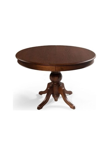 Lindon Baba Ayak Yuvarlak Açılır Masa 110x110 Ceviz