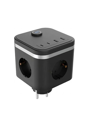 Termal Akım Korumalı Isıya Dayanıklı 3'lü Duvar Tipi Priz 2x Usb 2x Typce 3680 W 0 M