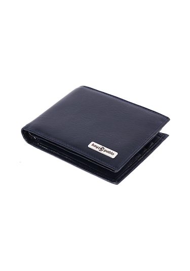 Bay Pablo V80 Lacivert Hakiki Deri Erkek Cüzdan Lacivert