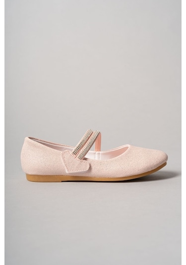 Gimer - Çatal Baretli Kalpli Pudra Star Kız Çocuk Ayakkabı - ... Pudra