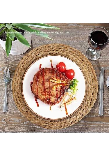 Moly Doğal Su Sümbülü T Rattan Paspaslar, Isıya Dayanıklı American Servisler, Rustik Dekorasyon Diğer