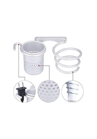 Ganzhoushop Saç Kurutma Makinesi Rafı Çok İşlevli Alüminyum Saç Kurutma Makinesi Rafı Banyo Depolama Rafı Çok Renkli